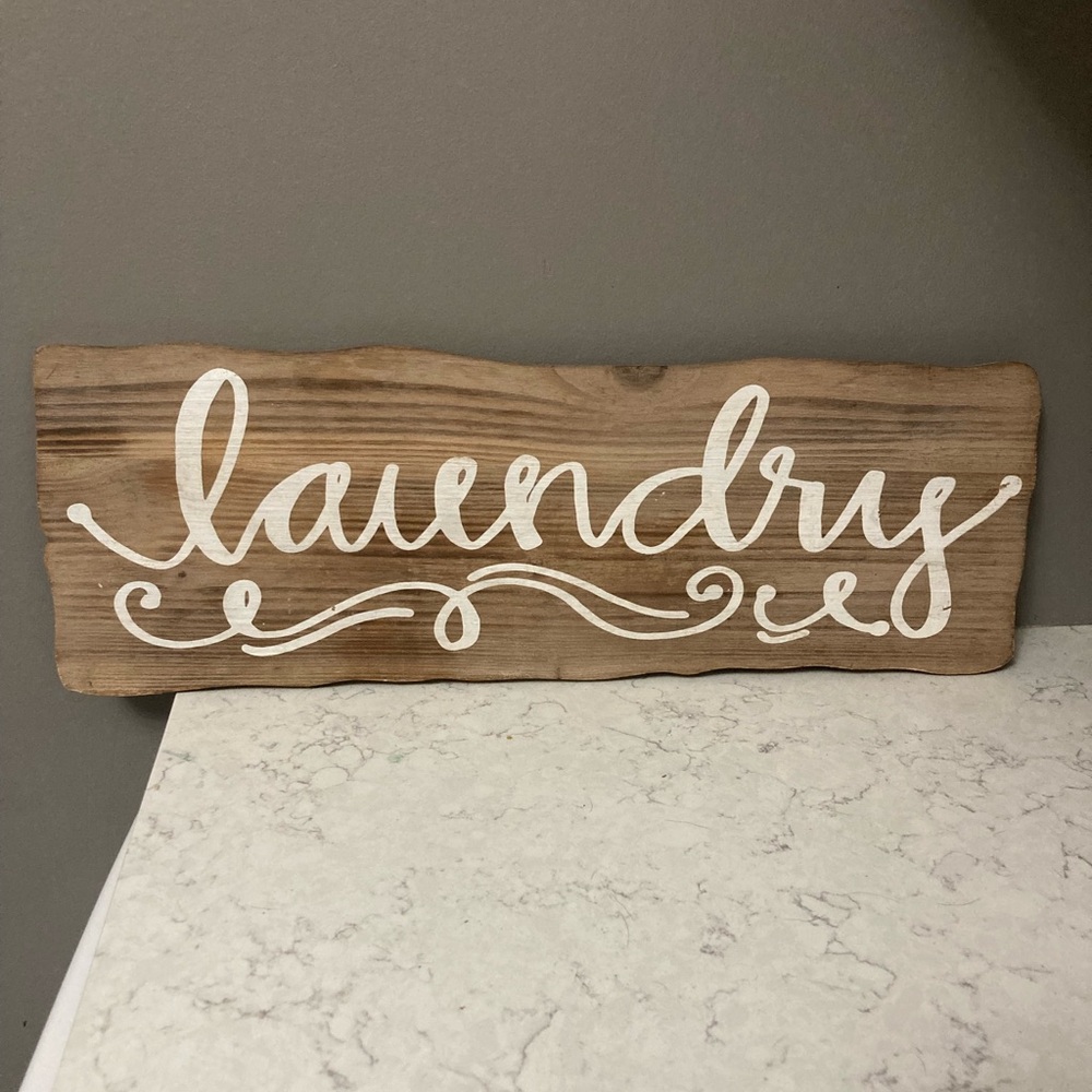 Rustic Wooden Laundry Sign
